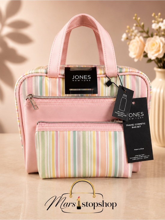 Jones New York Handbags - Jones New York 4pc Cosmetic Travel Bag Set - Pink
